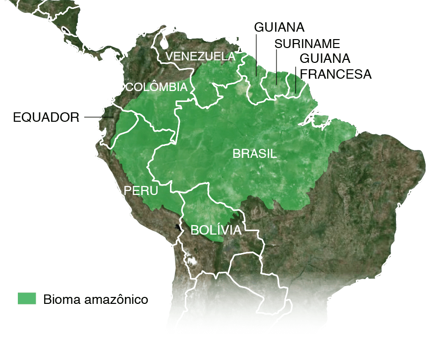 Extensão da floresta na América Latina